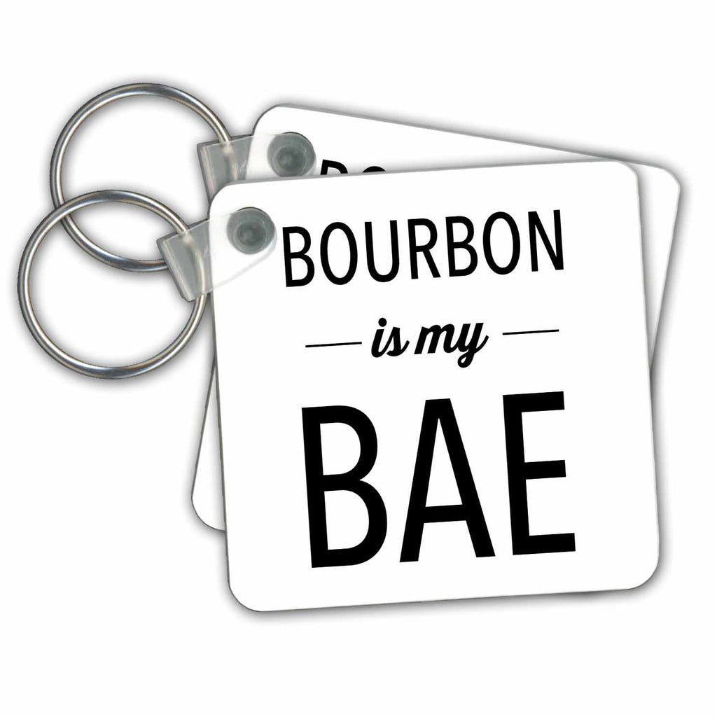 3dRose Key Chains BOURBON IS MY BAE (kc-238426-1)