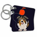 Key Chain - Funny Australian Shepherd Puppy Dog Birthday Art Pets