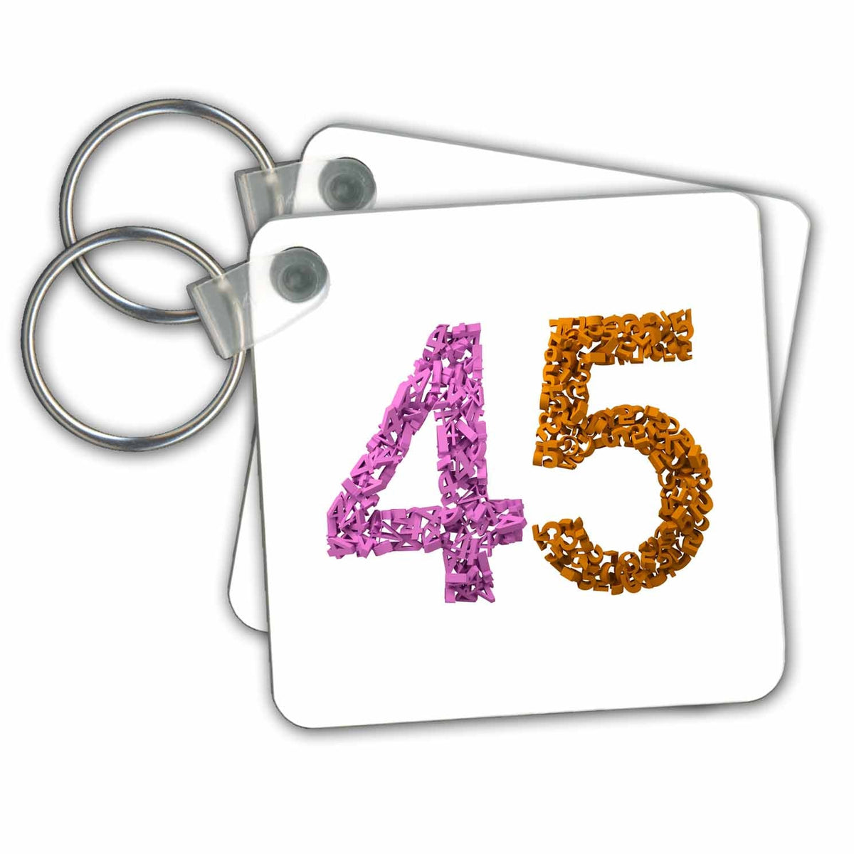 Key Chain - 45th Anniversary. Intricate numbers design. Illustrations