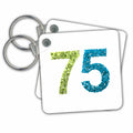 Key Chain - 75th Anniversary. Intricate numbers design. Illustrations