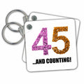 Key Chain - 45th Anniversary. And counting. Intricate numbers design. Illustrations