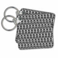 3dRose Key Chains Cool Black and White Elephant Head Pattern (kc-238838-1)