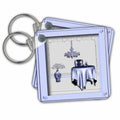 3dRose Key Chains Room with Table and Chair Blue (kc-23884-1)