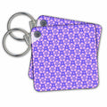 Key Chain - Lavender Colored Floral Pattern with Polkadots Patterns
