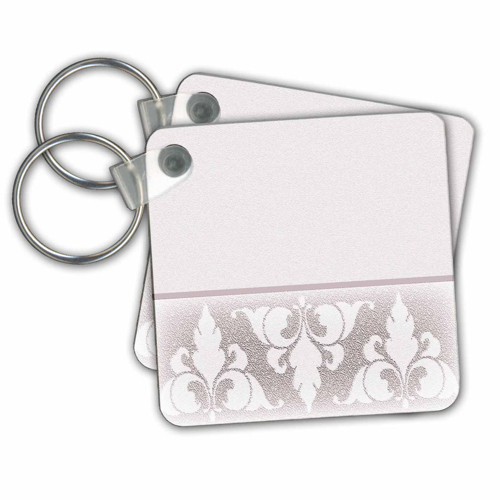 3dRose Key Chains Pink Fleur de Lis Design (kc-23908-1)