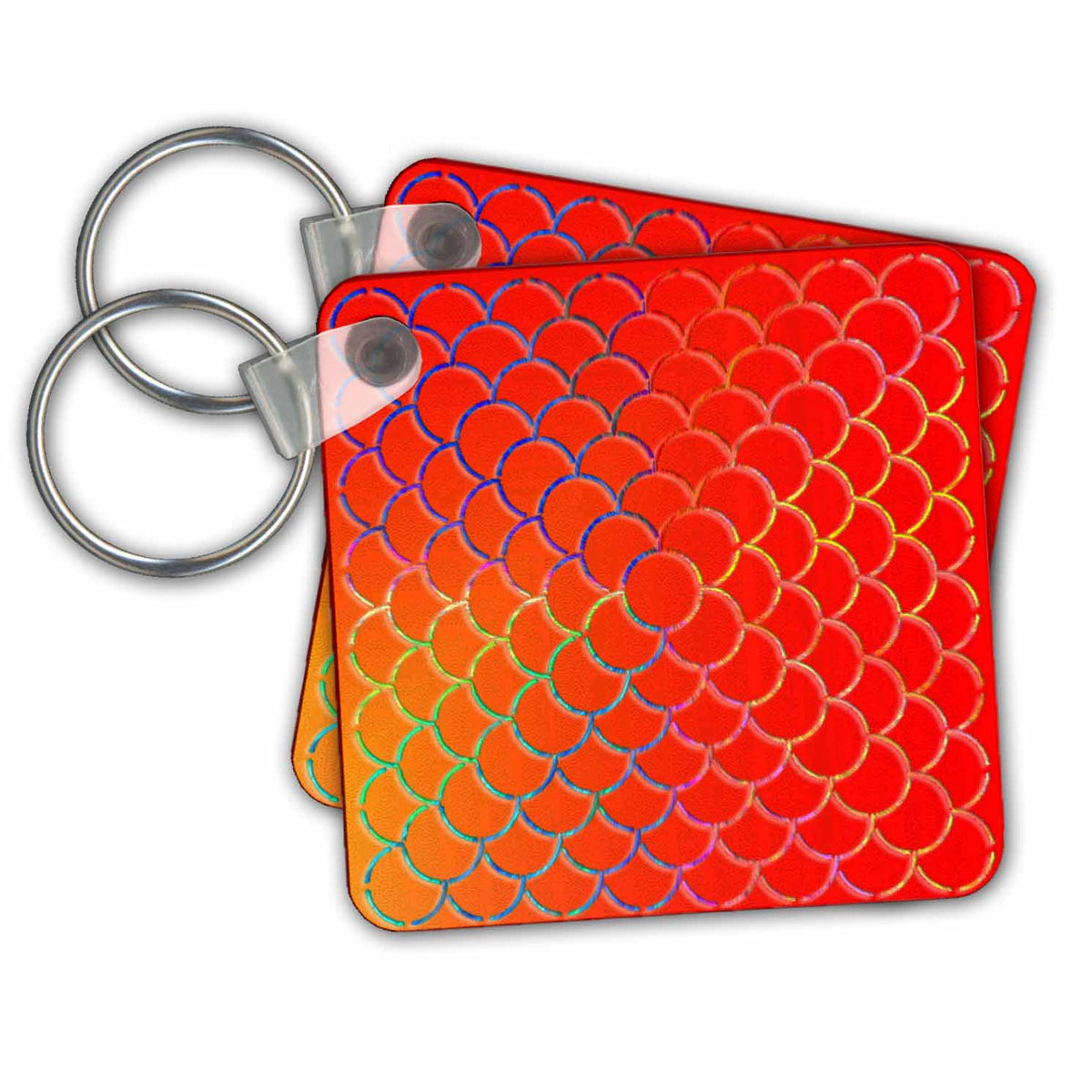 3dRose Key Chains Circles on Top on Circles Design Orange (kc-23919-1)