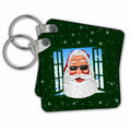 3dRose Key Chains Cool Santa in Sunglasses Looking Through Window with Snow (kc-239261-1)