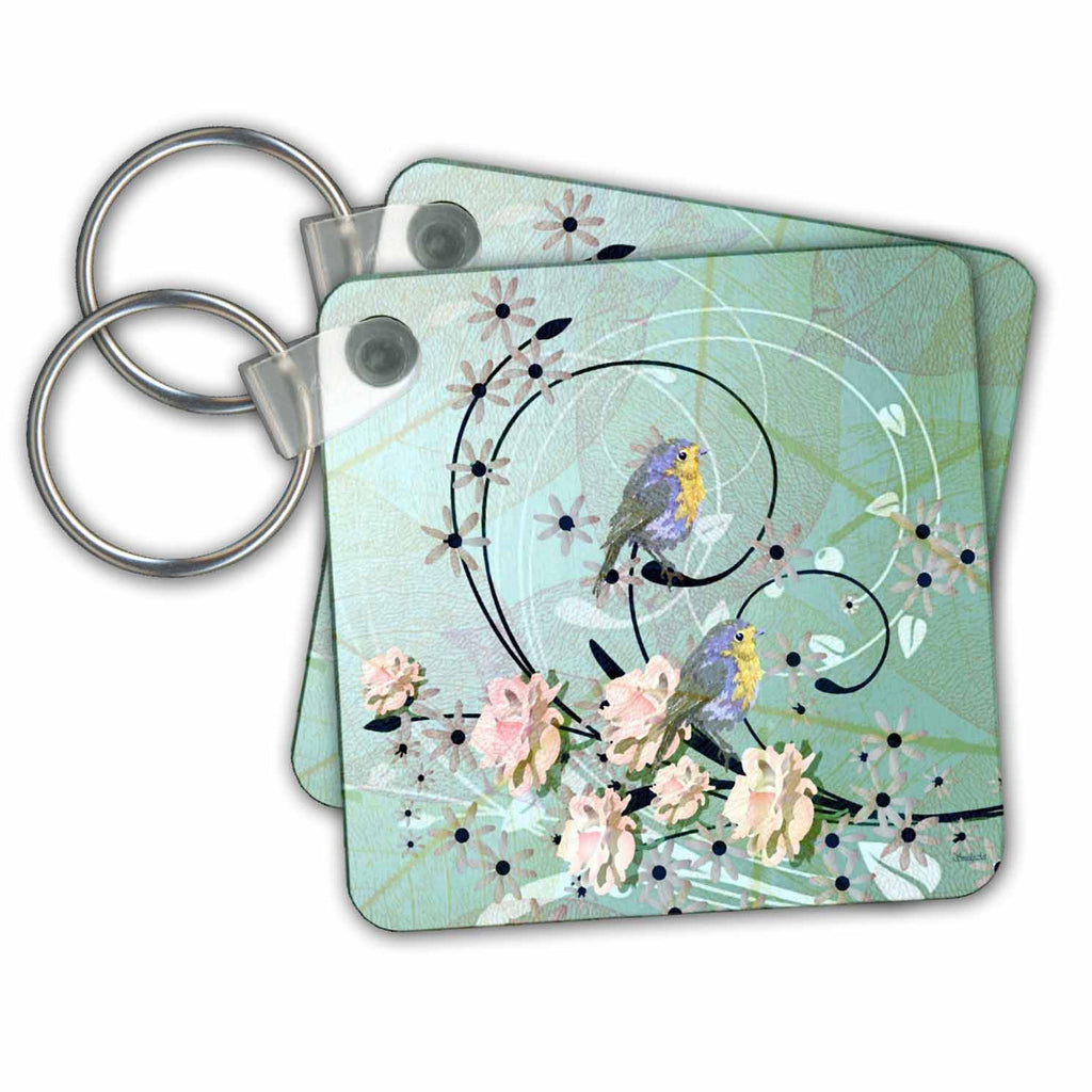 3dRose Key Chains Chickadee Serenade (kc-239289-1)