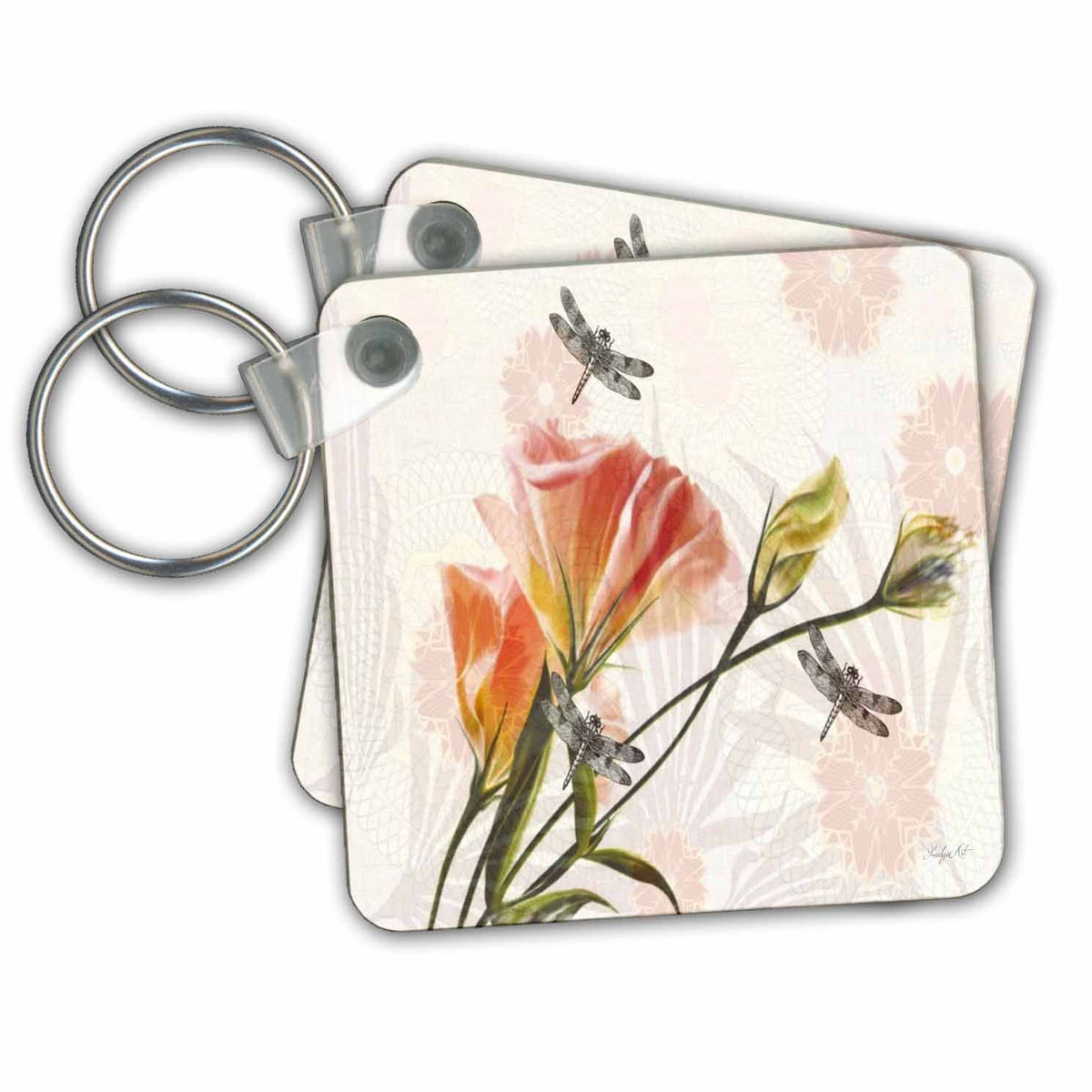 Key Chain - Dragonflies and Roses Designs 2016