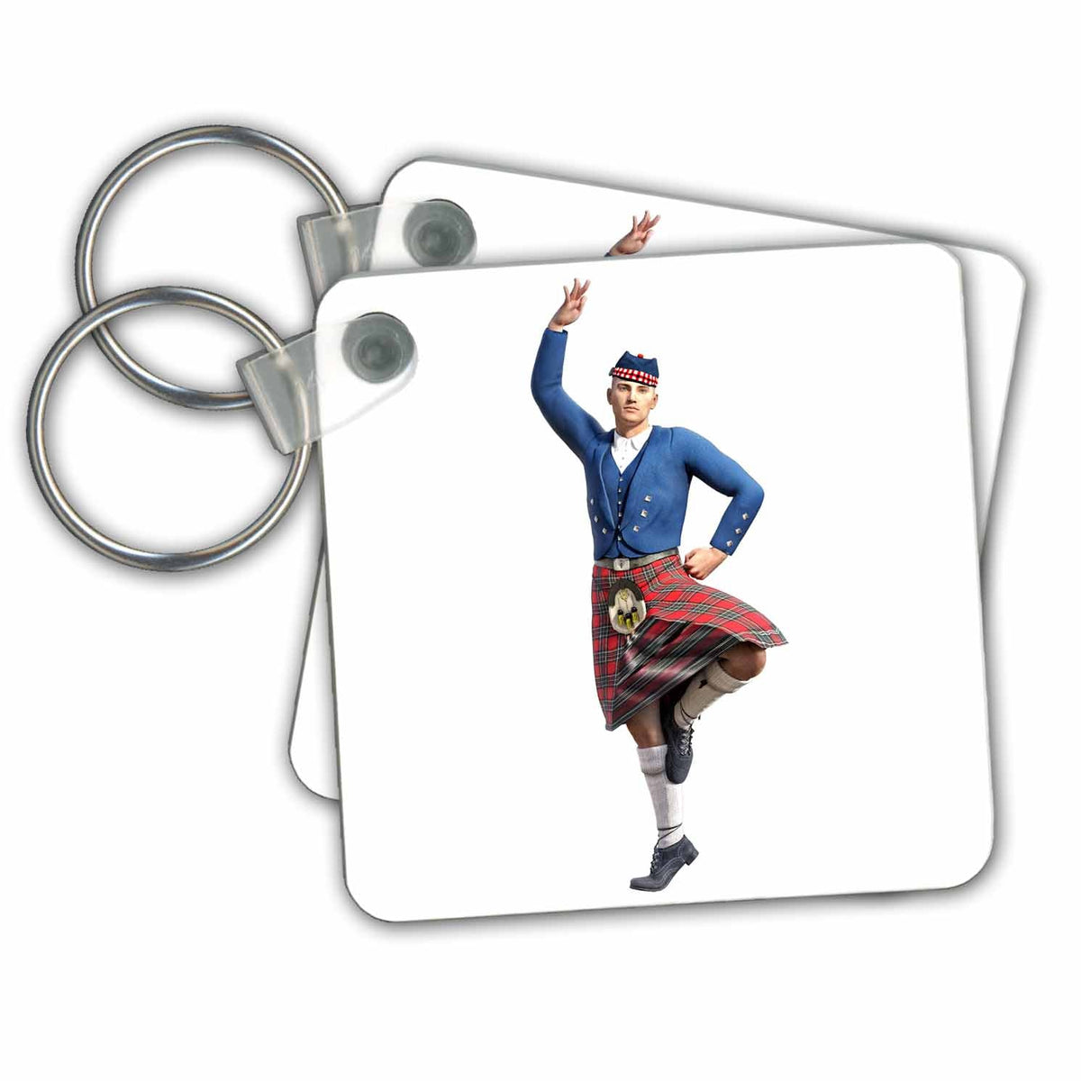 3dRose Key Chains A Scottish Dancer with Right Hand Up (kc-239396-1)