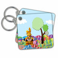 Key Chain - Bunny, Paint Brush, Decorated Eggs, Tree, Ground of Easter Eggs Easter Design and Photography
