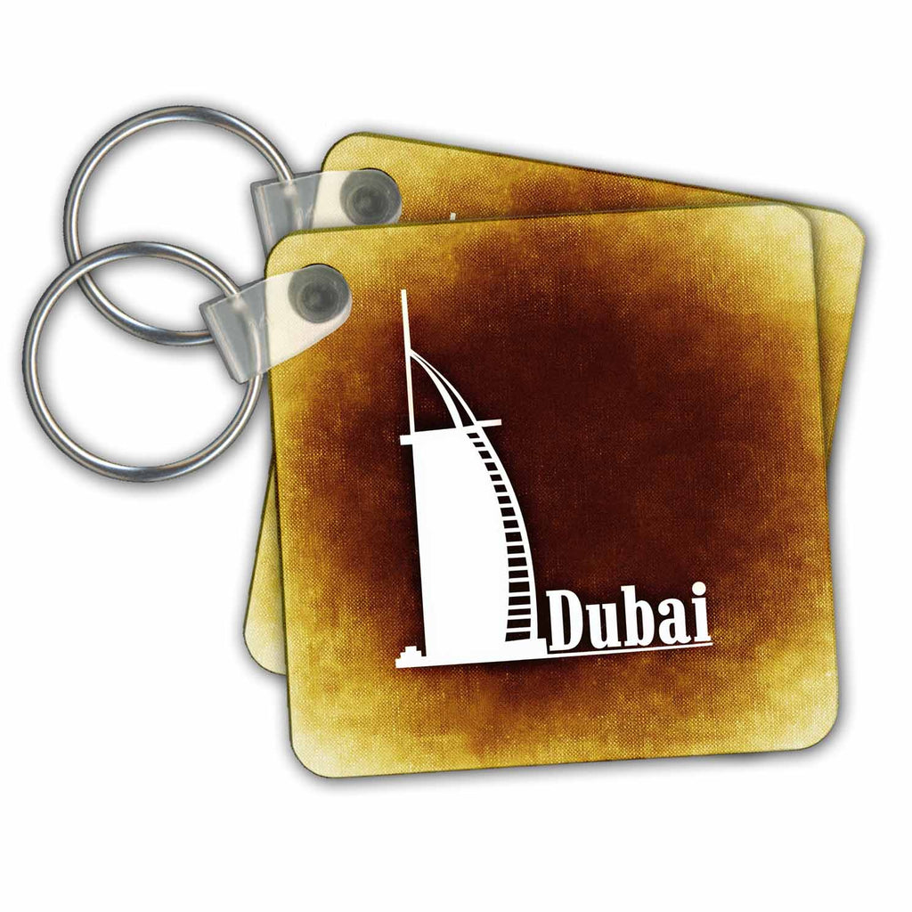 3dRose Key Chains Dubai with Burj al Arab Building (kc-239651-1)
