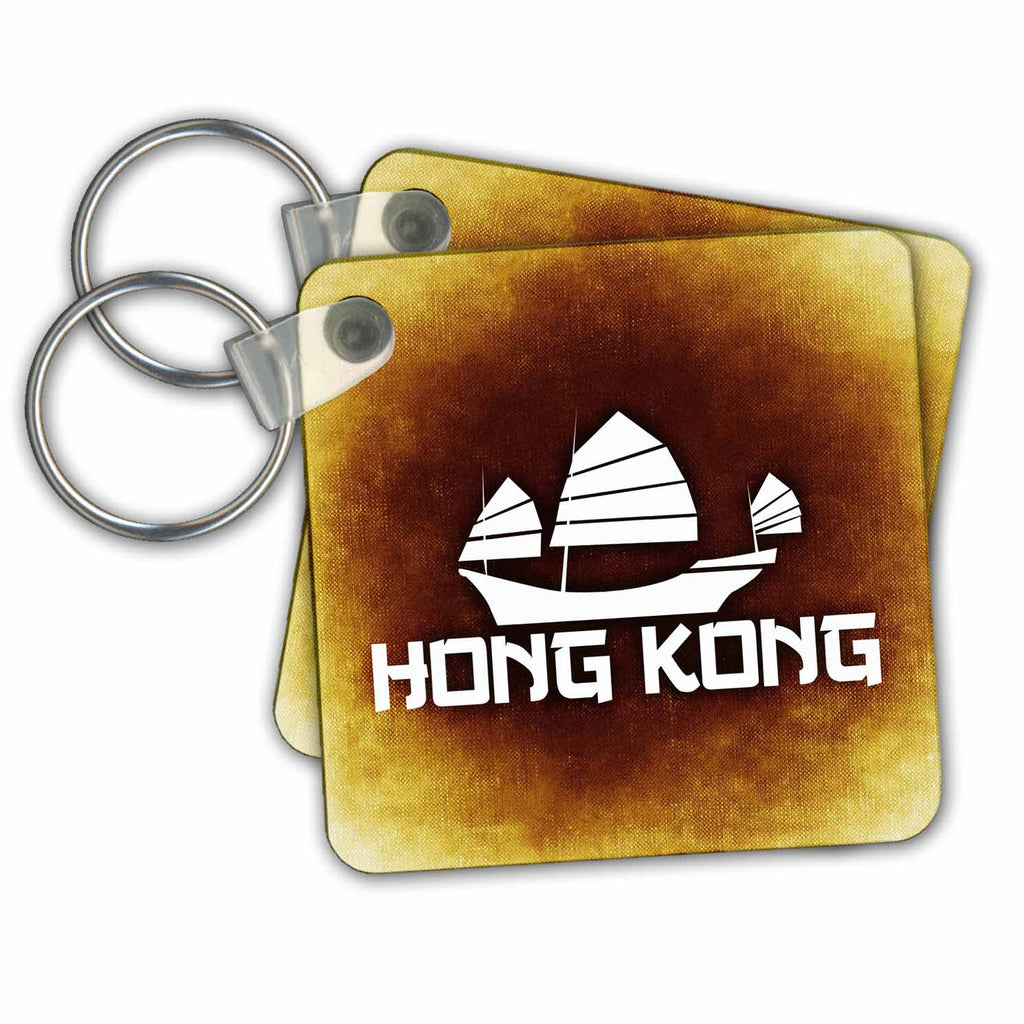 3dRose Key Chains Hong Kong with Whampoa Ship (kc-239652-1)