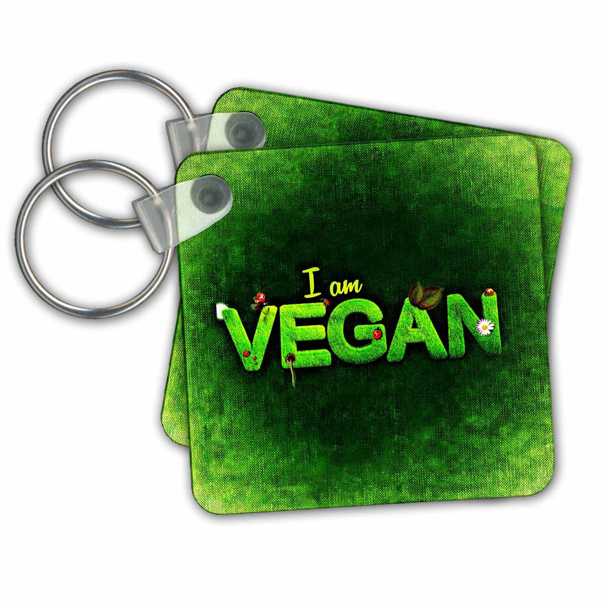 Key Chain - Green Vegan Style Food