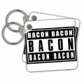 Key Chain - Word bacon printed on black and white sign Illustrations
