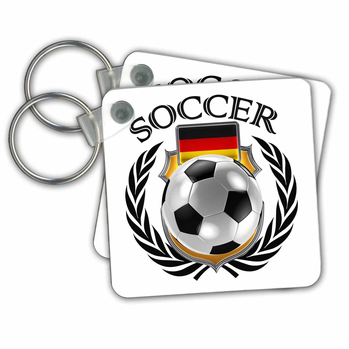 3dRose Key Chains Germany Soccer Ball with Fan Crest (kc-239675-1)
