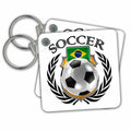 Key Chain - Brazil Soccer Ball with Fan Crest Illustrations