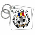 3dRose Key Chains Romania Soccer Ball with Fan Crest (kc-239697-1)