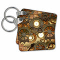 3dRose Key Chains Steampunk clocks gears in golden design (kc-239732-1)