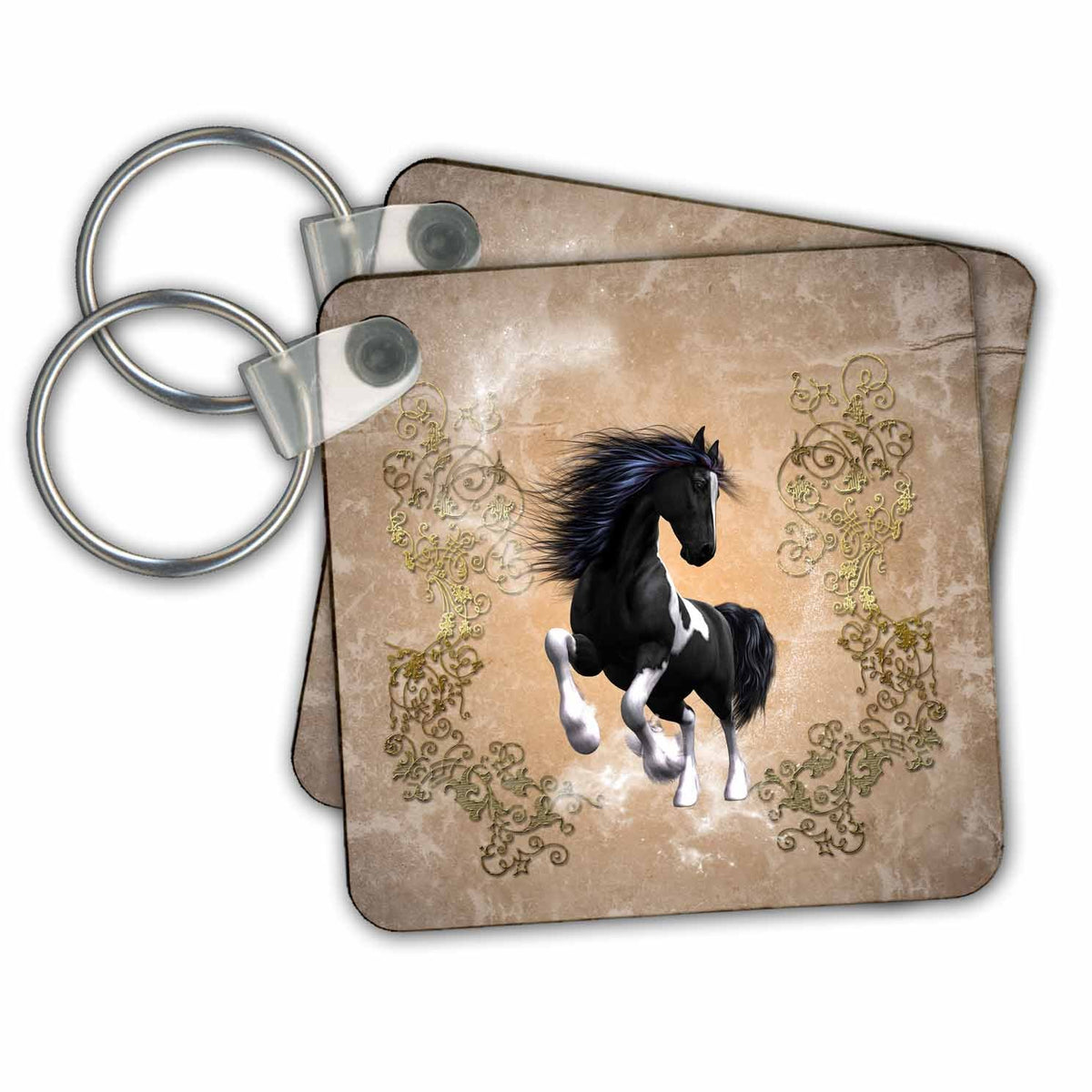 Key Chain - Wild horse with floral elements Köhnen Design Animal