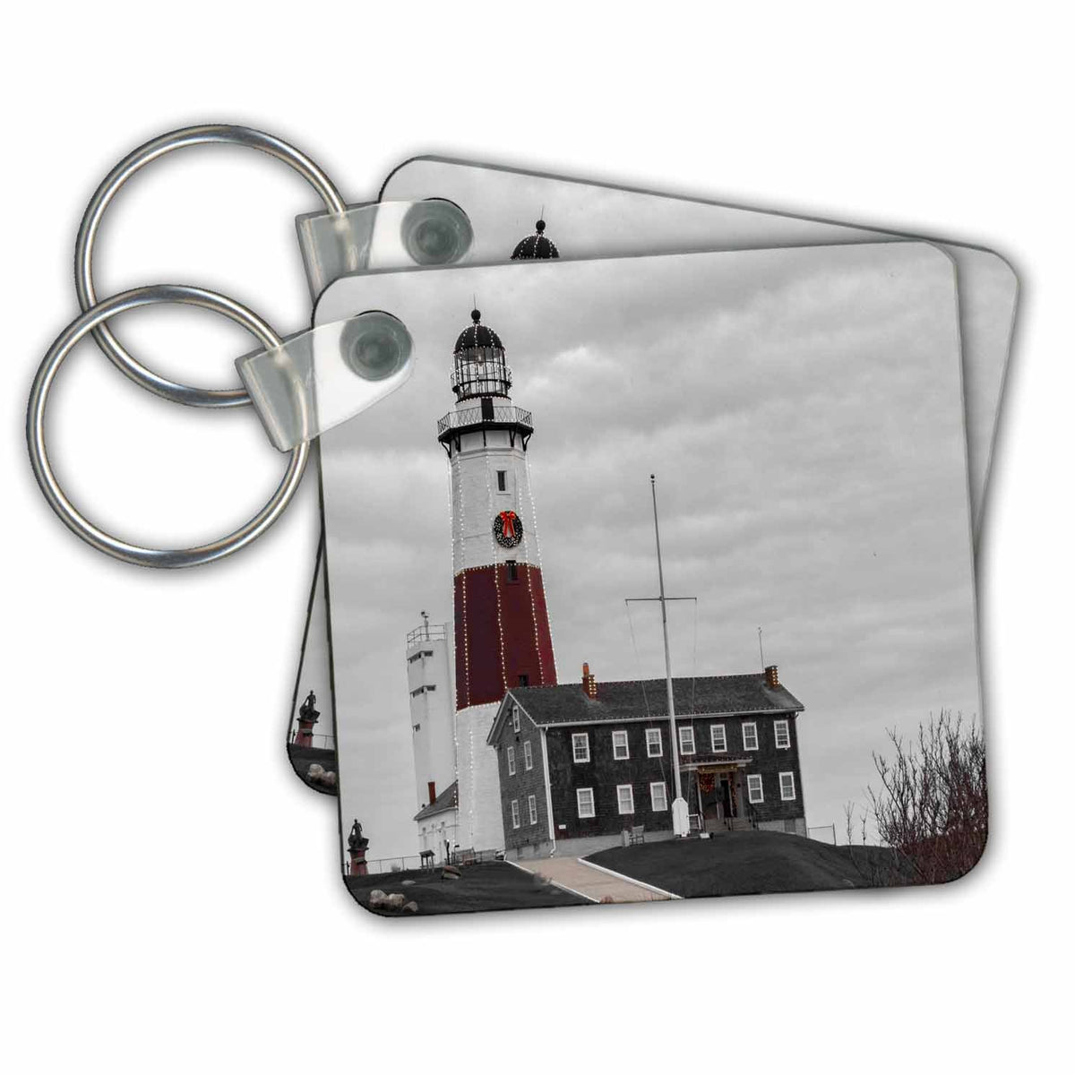 3dRose Key Chains Lighthouse with wreath (kc-239750-1)