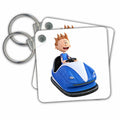 Key Chain - Bumper Car with Cartoon Boy Graphics Cartoon