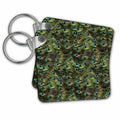 3dRose Key Chains Pretty Peacock Feathers Layered Pattern (kc-239875-1)