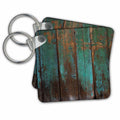 3dRose Key Chains Teal Distressed Country Wood Effect (kc-239940-1)