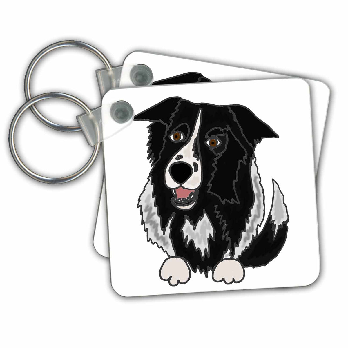 Key Chain - Cool Funny Border Collie Puppy Dog Art Pets