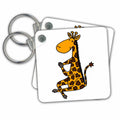 Key Chain - Funny Giraffe doing Yoga Sports and Hobbies