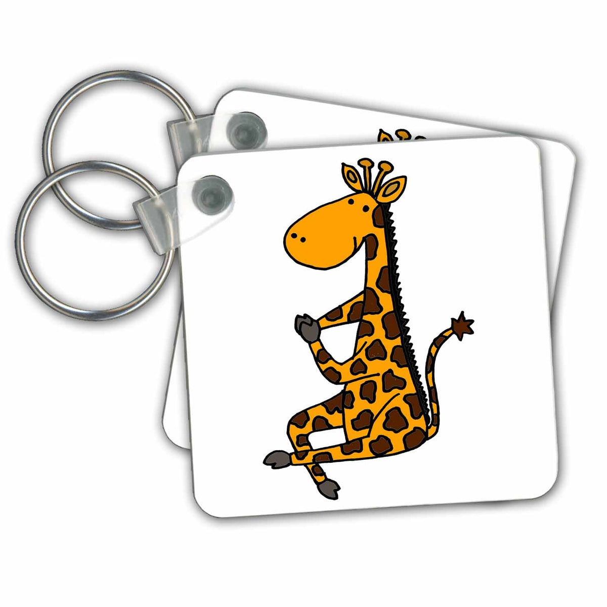Key Chain - Funny Giraffe doing Yoga Sports and Hobbies