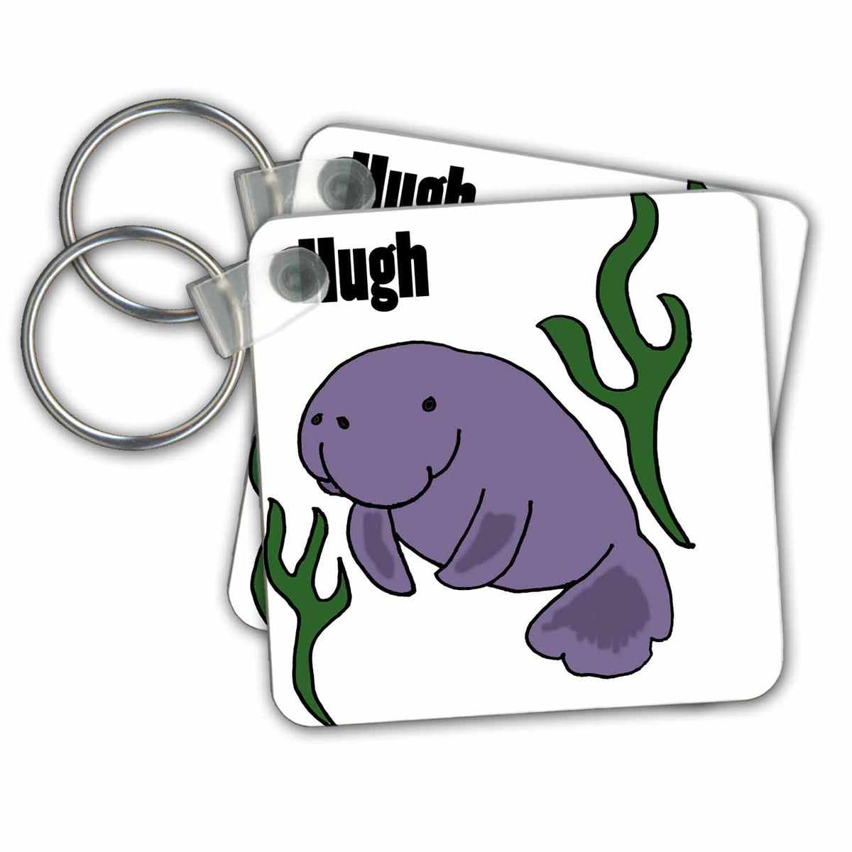 Key Chain - Funny Hugh Manatee Pun Cartoon Design Funny