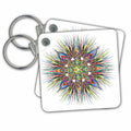 Key Chain - Round Geometric Colorful Style Art