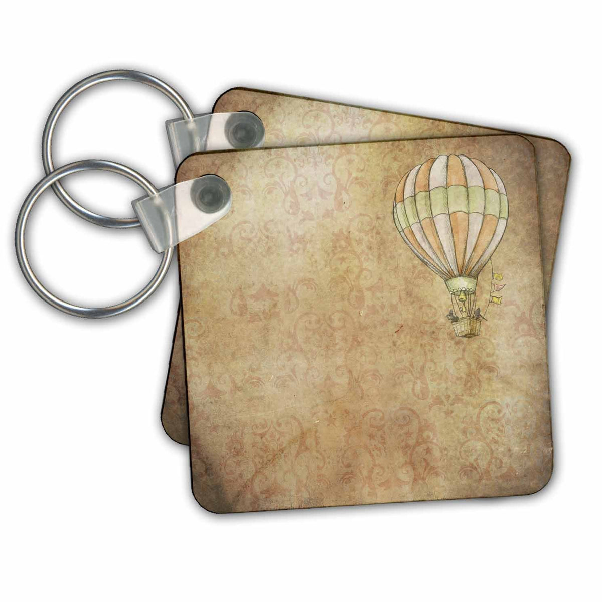 Key Chain - Old Vintage Sheet with Balloon on the Background Vintage