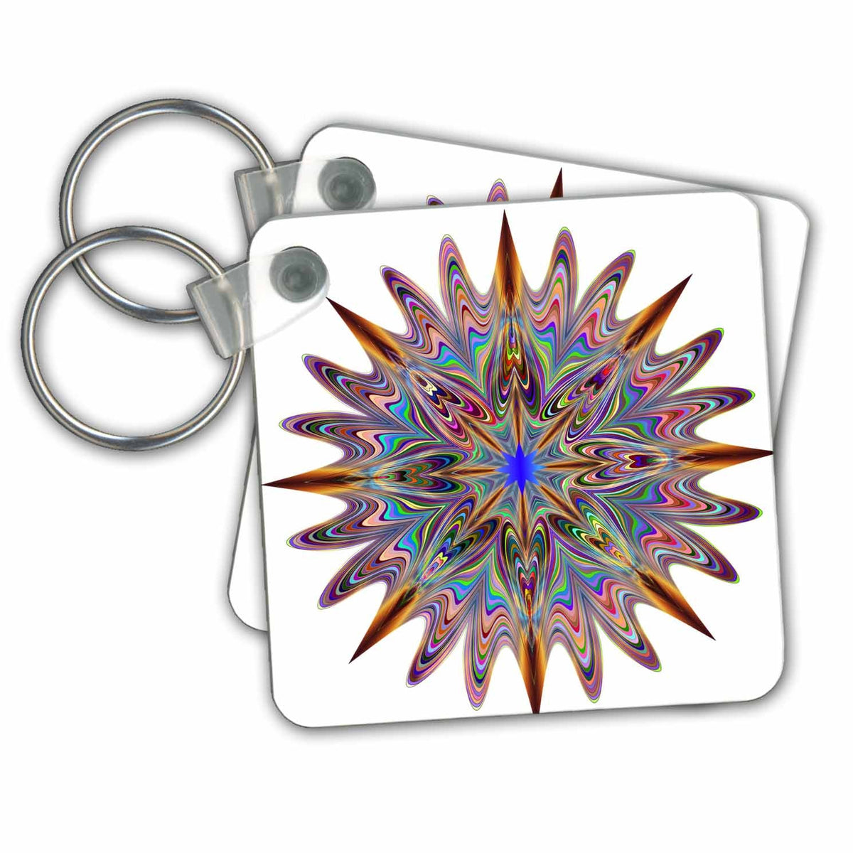 3dRose Key Chains Geometric Art in Colorful Design (kc-240213-1)