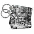 Key Chain - Grey and Vintage Buddha Asia Symbol Buddha