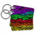 Key Chain - Multi-Colored Zebra Stripe Abstract Animal Print Abstract