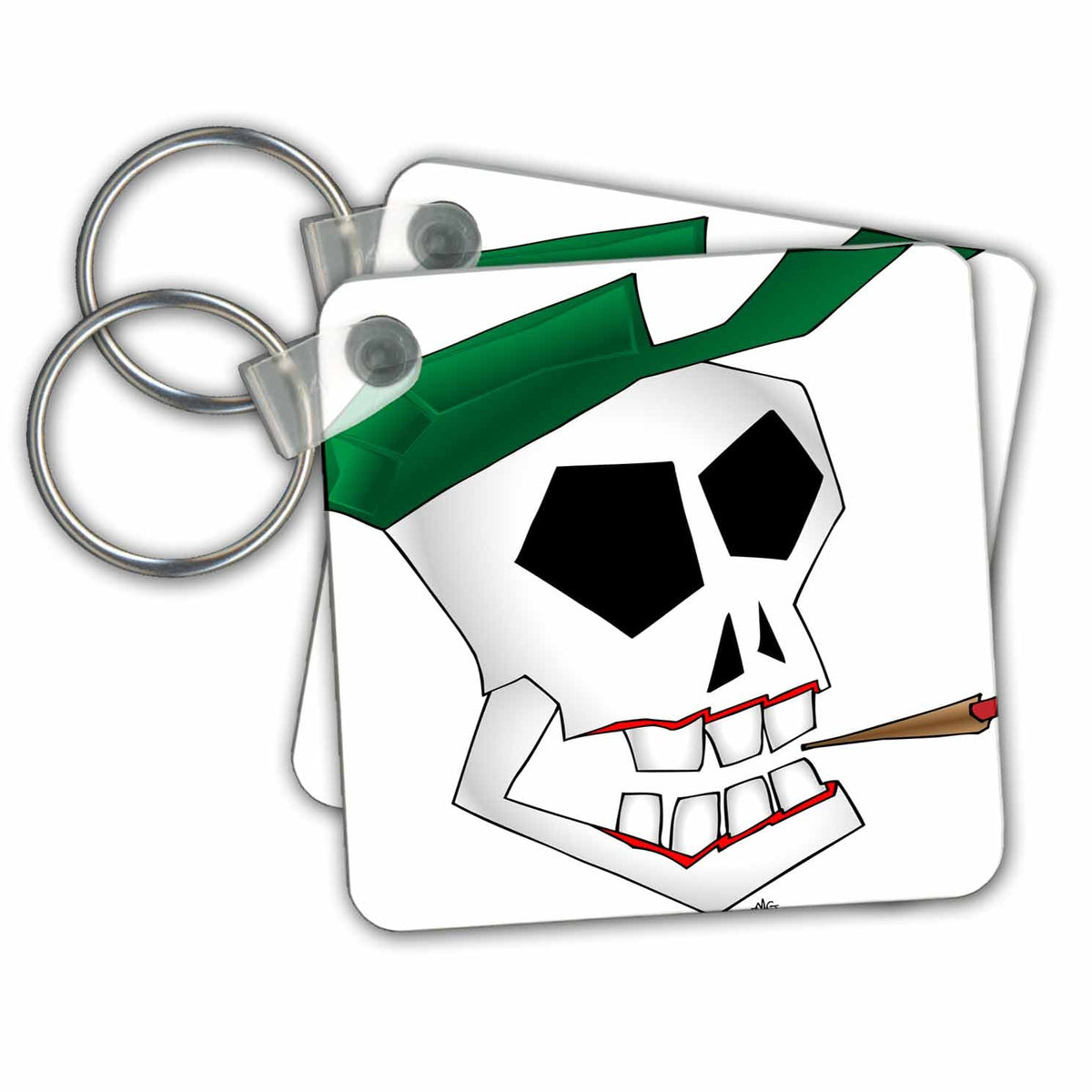 3dRose Key Chains ARMY SKULL on transparent (kc-24036-1)