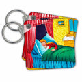 Key Chain - Goldilocks and the Three Bears What a comfortable bed Magic Lantern Slide