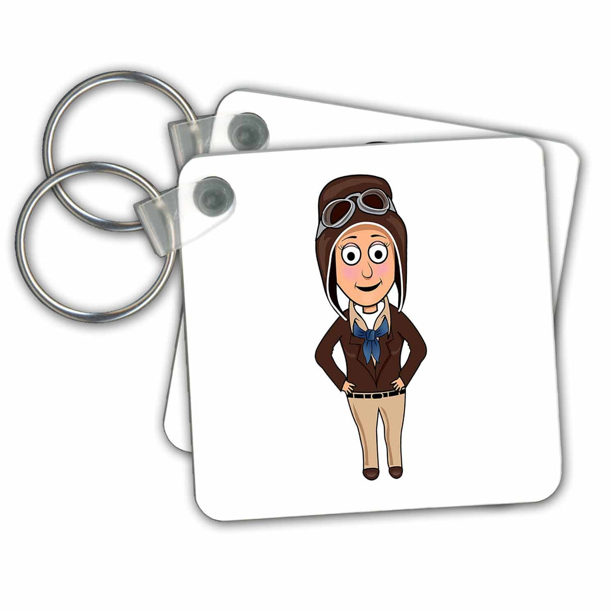 Key Chain - Amelia Earhart Air Plane Pilot Aviation History Fun with Historical Figures