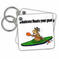 Key Chain - Funny Goat kayaking says Whatever Floats your Goat Funny