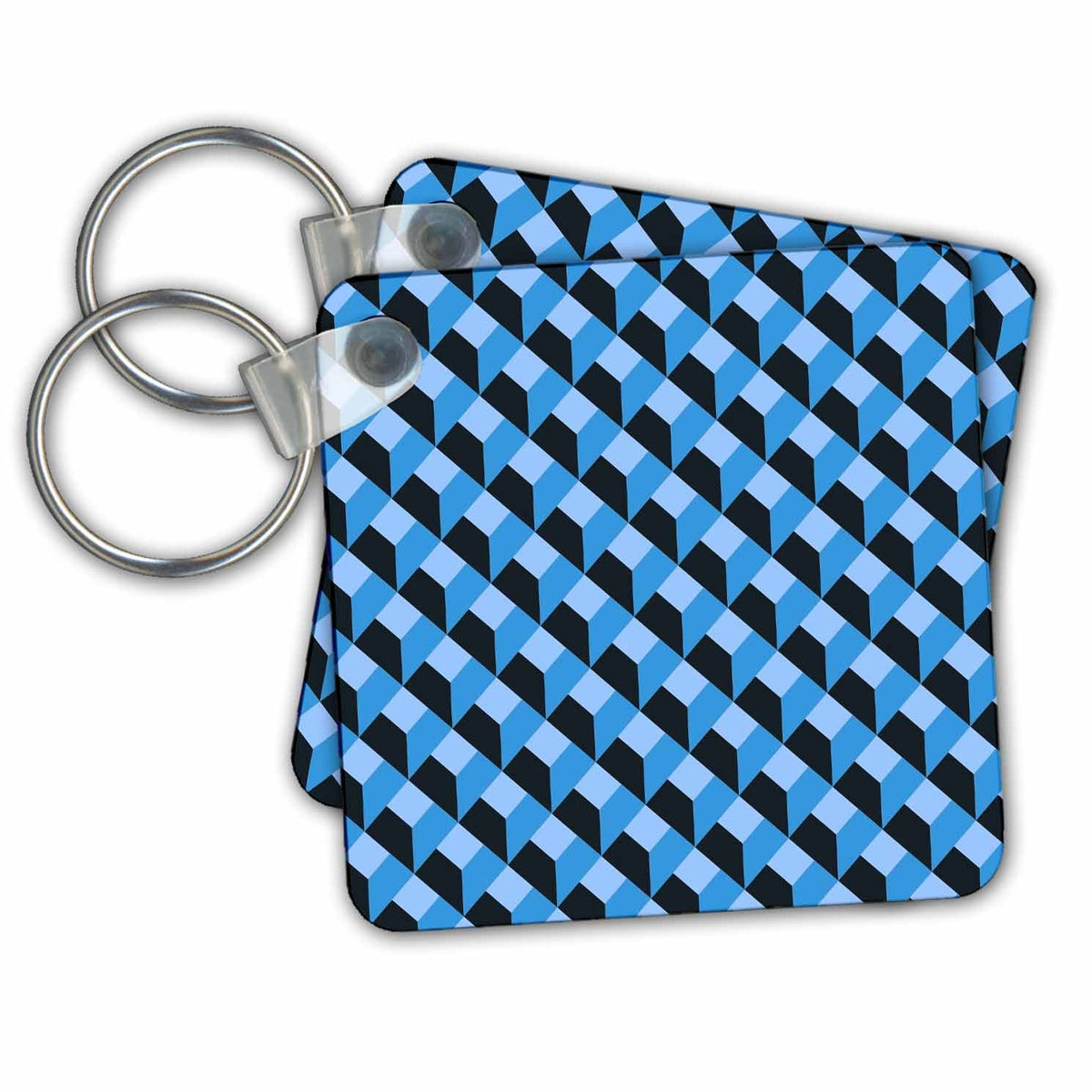 3dRose Key Chains Blue Tones Art Deco Geometric Pattern (kc-241414-1)