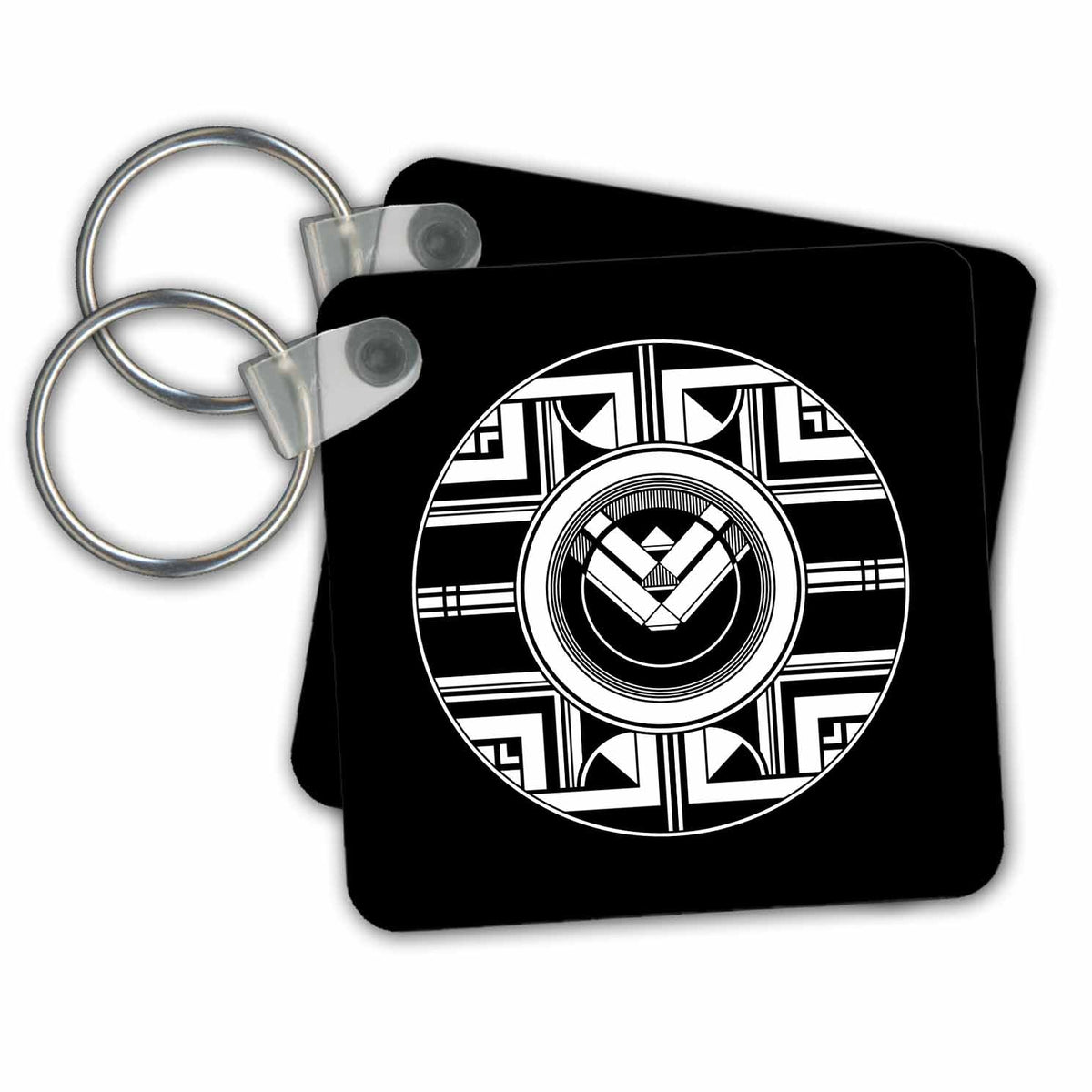 Key Chain - Circular Geometric Art Deco Design Art Deco Designs