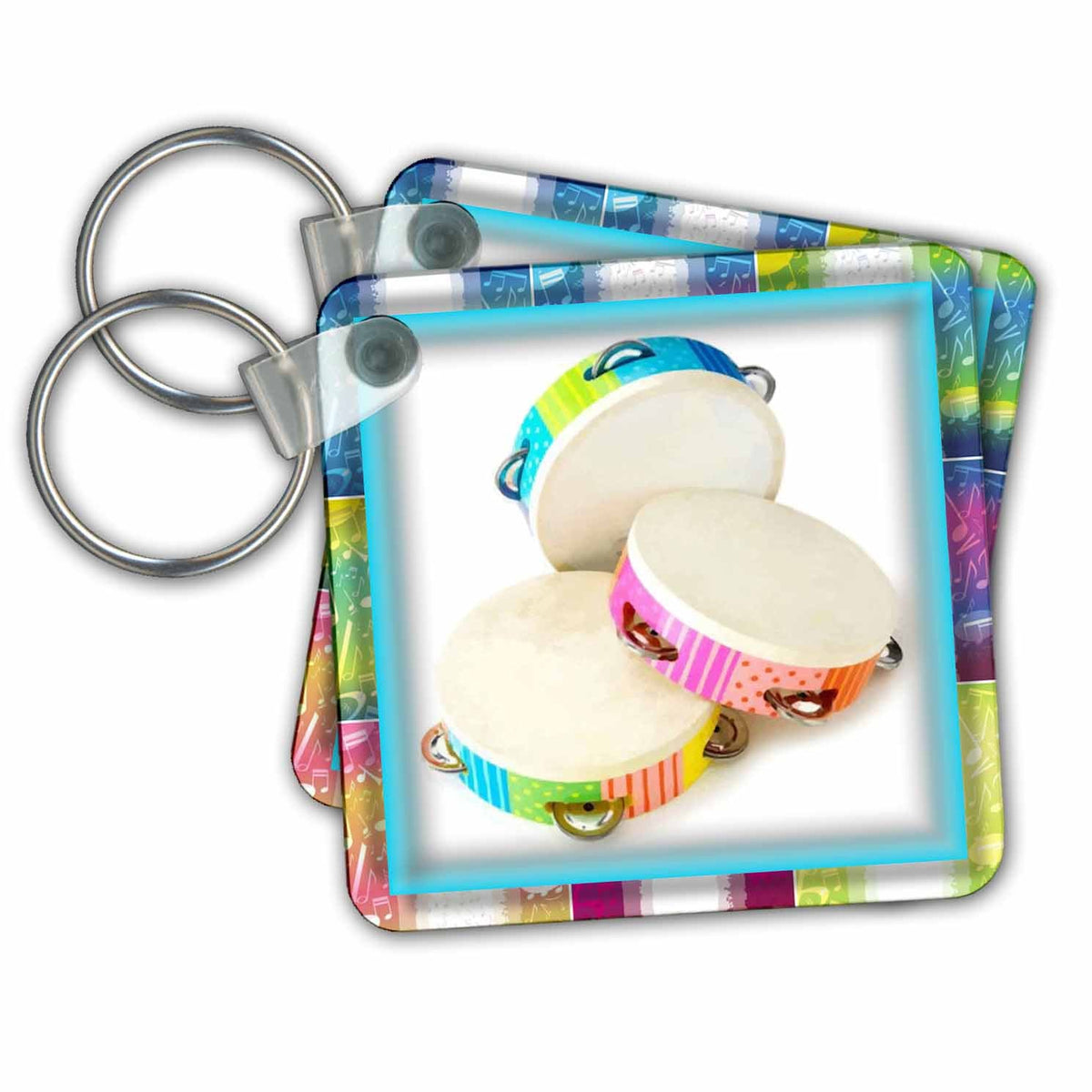 3dRose Key Chains Happy Tamborines (kc-24147-1)