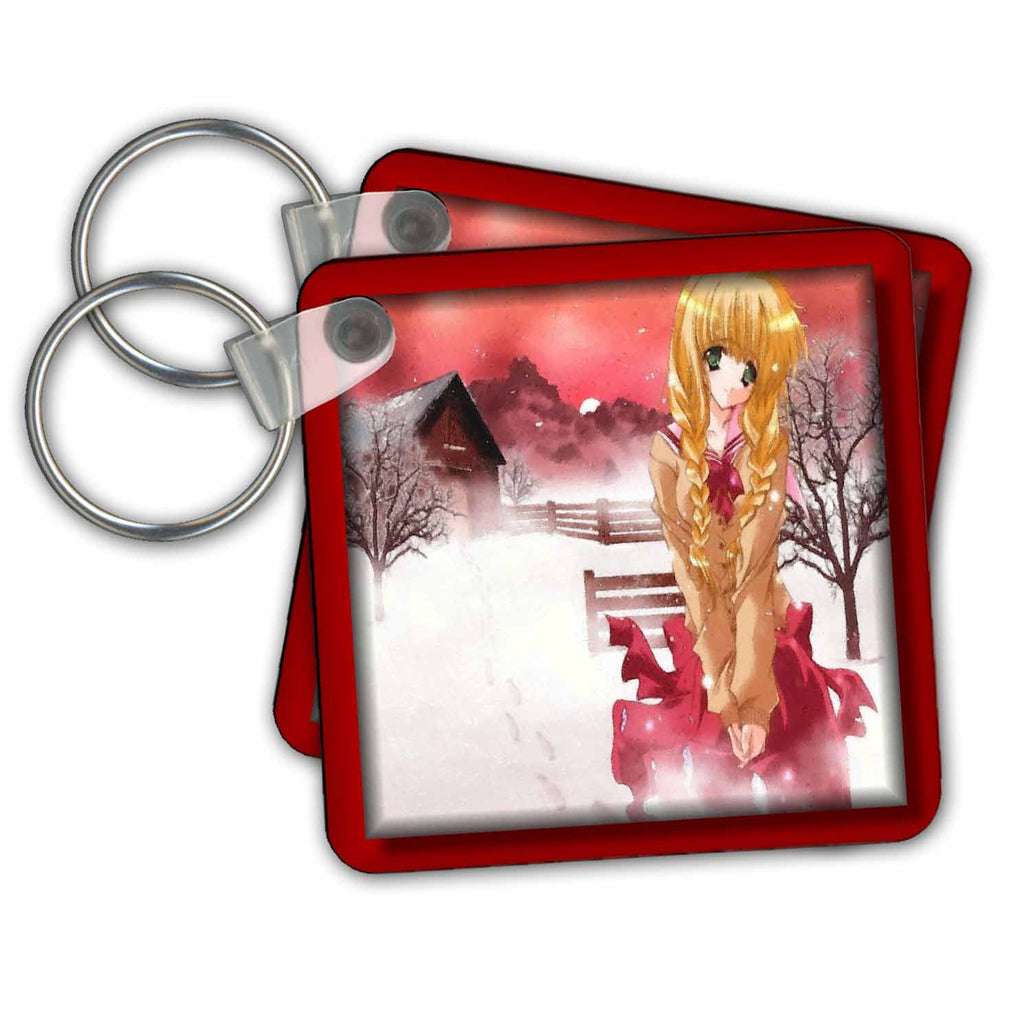 3dRose Key Chains Lonely Anime (kc-24158-1)