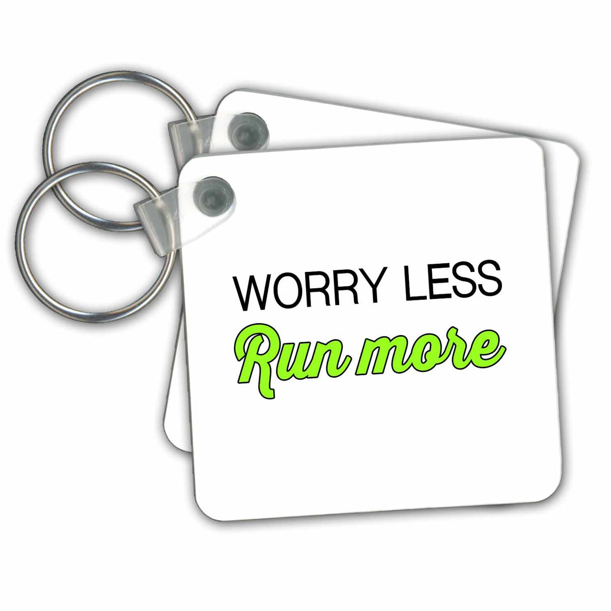 Key Chain - WORRY LESS RUN MORE Anne Collections Quotes