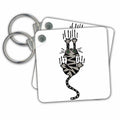 Key Chain - Funny Grey Tiger Cat Raking Claws Trying to gain Hold Pets