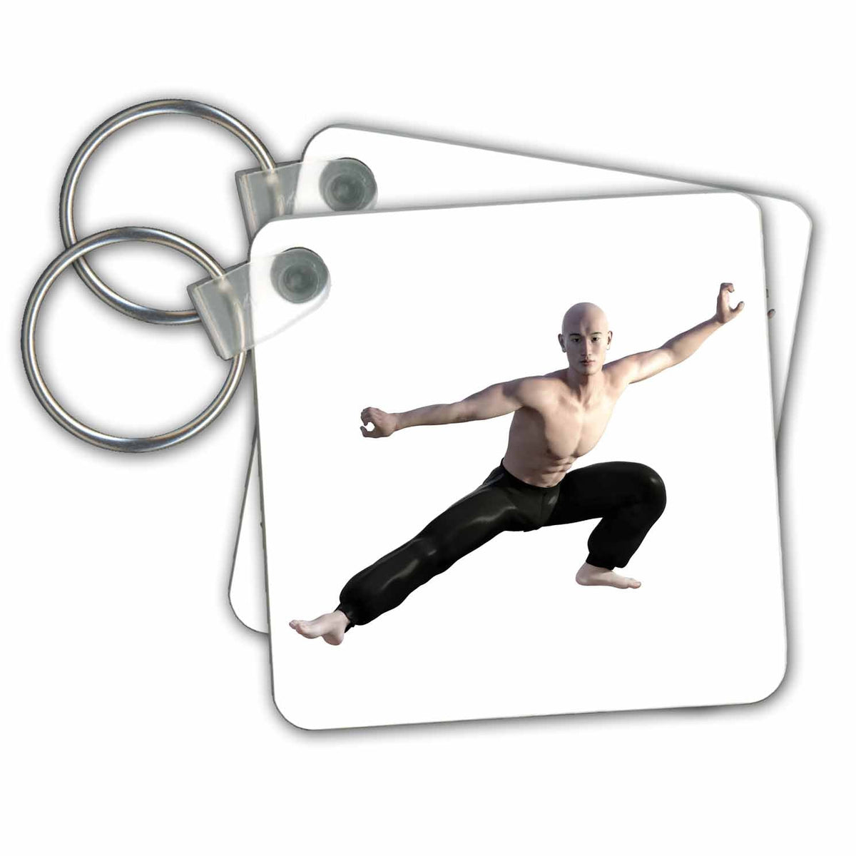 Key Chain - A Wushu Martial Artist in a Split Form Graphics Martial Arts