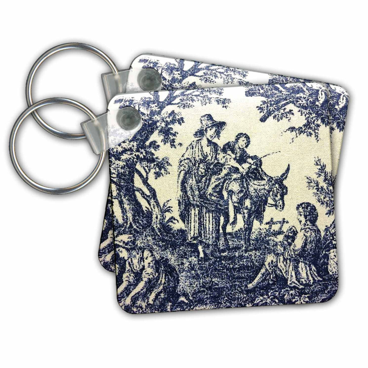 Key Chain - Antique French Scene Vintage