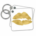 3dRose Key Chains Gold Lips Illustration (kc-254974-1)